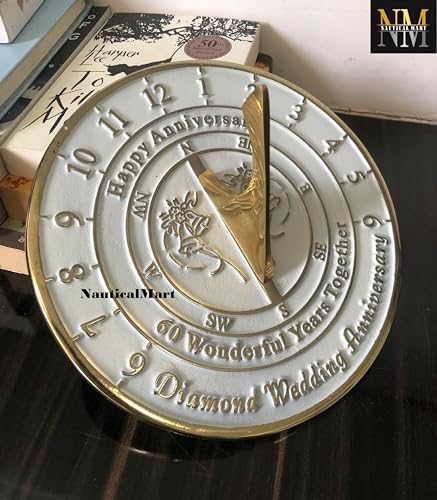 NauticalMart Wedding Anniversary Sundial Gift for Him or Her, Husband or Wife, Parents, Grand Parents, Couples to Celebrate Anniversary Unique Gift (60th Anniversary) - Image 6