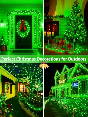 4 Pack 180FT 320 LED Solar Halloween Lights Outdoor Waterproof, Green - Image 6