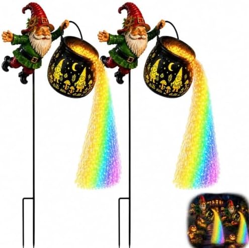 Magical Flying Gnome Cauldron Solar Garden Light Holiday Watering Can Light by Unknown