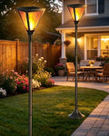 iBaycon 2 Pack 55in Solar Flame Post Lights Outdoor Landscape Pathway Lamp by iBaycon