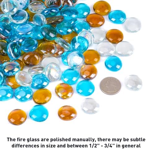 Skyflame 10-Pound Blended Fire Glass Beads for Fire Pit Fireplace - Image 2