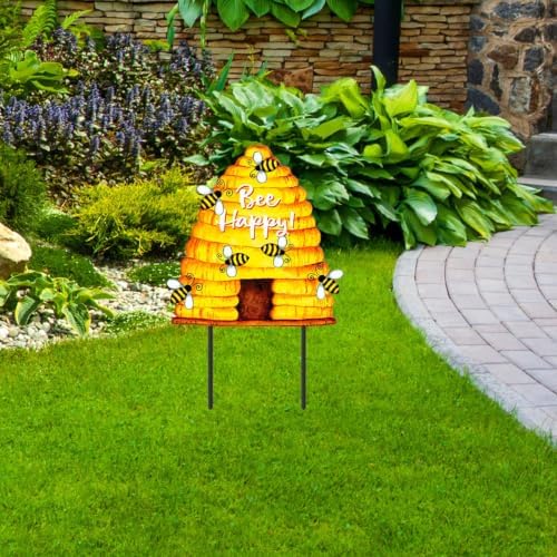 Briarwood Lane Summer Metal Art 26x17 Bee Happy Hive for Summer Metal Art - Image 2