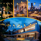 Outdoor String Lights Patio LED - Light Outside Waterproof S14 Porch Lighting Edison Plastic Bulb Pergola Hanging Balcony Connectable Backyard Yard Gazebo Party Garden Bistro 60M 200FT - Image 5