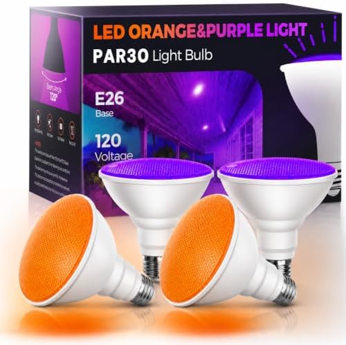 L LOHAS LED Orange Purple Halloween Flood Light Bulb, PAR30 LED Flood Light by LLOHASLED