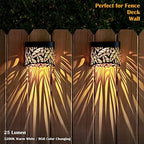 DenicMic Solar Wall Lights Outdoor 4 Pack Fence Solar Lights Led - Image 2