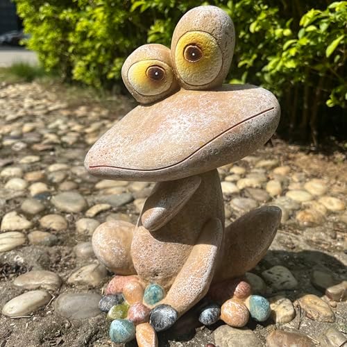 Funny Frog Garden Statue Outdoor Dec Cute Resin Animal Figurine Weatherproof for Yard Lawn Patio Garden Bed Pathway - Whimsical Indoor Outdoor Ornament Gift for Nature Lovers - Image 5