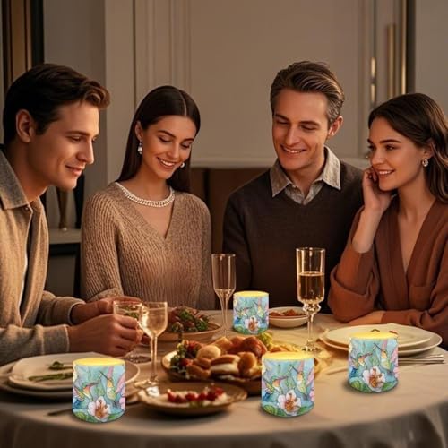 Hummingbird LED Flameless Candles with Realistic Dancing Flame Waterproof Outdoor Battery Operated with Timer & Remote (4 Pack) - Elegant Decor for Weddings, Dinner Party - Image 5