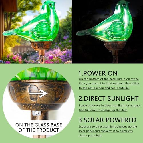 Solar Garden Stakes, Waterproof Bird Light Figurine Solar Stake Lights, Decorative Outdoor Garden Decor for Outside Yard Patio Lawn Porch Cemetery - Image 6