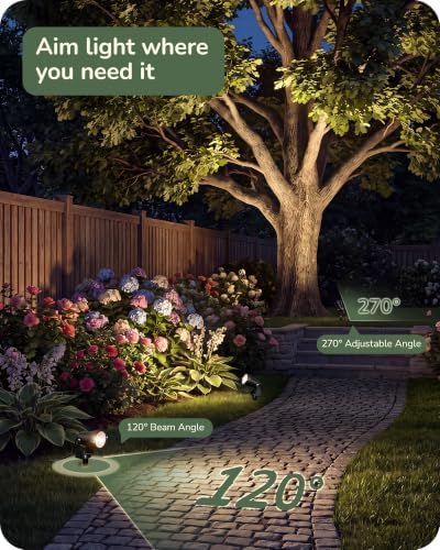 EDISHINE 4Pack 120V LED Landscape Spotlights, 3000K Plug-in Outdoor Lights - Image 2