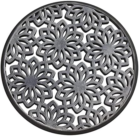 A1 Home Collections Rubber Multi Functional-Garden Stepping Stone Mat Round, Natural Rubber Heavy-Duty Beautiful Hand Finished Design 14"X14" Set of 3, Paisley Black - Image 2