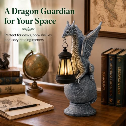 Solar Garden Dragon Statue: Outdoor Figurine with Lantern Lights - Image 6