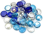 Mr. Fireglass 10 Pound Blended Fire Glass Beads, 1/2" High Luster Mixed Colored Fire Glass Drops for Fireplace Fire Pit & Lanscaping, Cobalt Blue, Crystal Ice, Caribbean Blue (Pack of 2) - Image 4