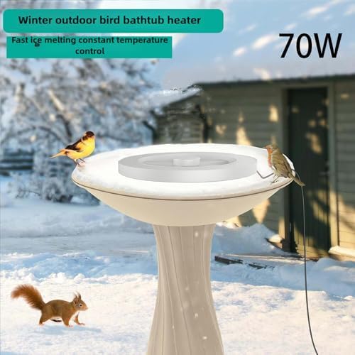 Bird Bath Heater, 70W Bird Bath Heater for Outdoor in Winter, Birdbath Water Heater Thermostatically Controlled Heated Bird Bath for Outdoor Yard Bird Bath Deicer, for Bird Chicken Livestock. - Image 5