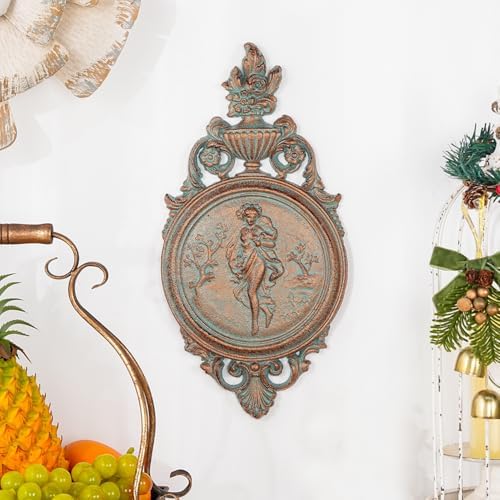 Sungmor Copper Cast Iron Wall Plaque -Classical Lady Relief in French Style - Image 2