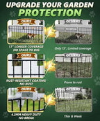 HIHADUUM 20Ft(L) X 13Inch(H) Animal Barrier Fence - 14 Pack Garden Fence Panels, Metal Garden Edging Fence Border No Dig Fencing for Dog Rabbits Ground Stakes Defense and Outdoor Patio Fence Extension - Image 4