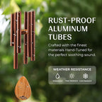 38" Copper Aluminum Wind Chimes for Outside, Deep Tone, E Major Pentatonic - Image 3