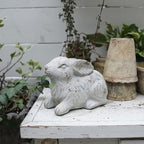 White Cement Rabbit Statue, Easter Bunny for Outdoor Garden Decor - Image 5