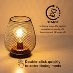 Set of 2 Rechargeable Lamp LED Table Lantern, Brown Metal Cage Cordless Lamps with LED Bulb，Vintage Decorative Outdoor Lantern for Weddings, Parties, Patio, Events for Indoors Shelf Decor - Image 4