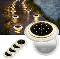 SHONELIGHTING Solar Ground Lights, 48 LEDs Deck Disc, Warm White, 6Pk by SHONELIGHTING