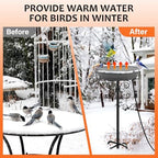 Daoeny Heated Bird Bath for Winter, 100W Heated Bird Baths for Outdoors Thermostat Control with 5-Prong Metal Base, Heated Bird Bath for Outside Winter Garden Patio Yard Lawn (Grey) - Image 6