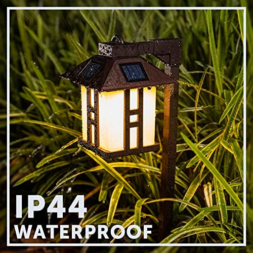 GIGALUMI Japanese Decor Solar Lights for Outside, Pathway Lights 4 Pack - Lawn/Patio/Yard/Walkway/Driveway Decoration - Image 3