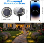 Peasur Solar Ground Lights Outdoor Anti-Rust Disk Lights, 16pack Warm White - Image 6