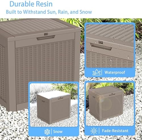EasyUp 37 Gal Waterproof Outdoor Storage Box UV Resistant Deck Box - Image 4