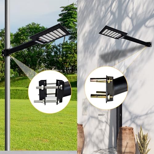 Solar Lighting Mounting Bracket Extension Pole Kit, 2 Pack Black - Image 3