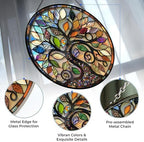 Stained Glass Window Hanging Bohemian Tree of Life Suncatcher for Window Doors Home Decoration and Christmas, Mother's Day Father's Day Birthday Gifts for Women, Men, and Mom 11.8x11.8 in - Image 3