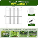 25 Panels Decorative Garden Fence, 50ft X 32in Rustproof Metal Animal Barrier Fence, No Dig Fence Garden Fence, Arched Flower Bed Edging Ornamental Wire Border Fencing for Outdoor Yard, Patio Decor - Image 2
