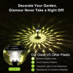 Glass Solar Lights Outdoor waterproof, 4 Pack Super Bright Solar Pathway Lights, Up to 12 Hrs Long Last Auto On/Off Garden Lights Solar Powered, Stainless Steel LED Light For Yard Landscape Cool White - Image 2