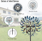 VEWOGARDEN Large Wind Spinners Outdoor, Metal Wind Sculptures & Spinners 360 Degrees Kinetic Wind Spinners for Yard and Garden 64 * 15.7 Inches - Image 4