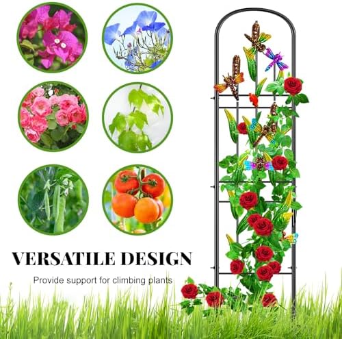 Metal Garden Trellis 2Pcs, Dragonfly Decor Plant Support for Climbing Vines - Image 3