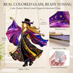 Handmade Stained Glass Wind Spinner, Dancing Lady Window Suncatcher,Model A - Image 3
