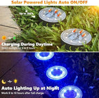 Joomer 12 Pack 3.4inch Solar Ground Lights Outdoor Waterproof, Blue - Image 3