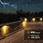 Bridika Solar Fence Lights Warm White & White, Solar Outdoor Wall Lights, Fence Solar Lights Outdoor Waterproof for Step, Backyard, Fence, Wall, Patio, Deck Railing, Stair (12 Pack) - Image 6