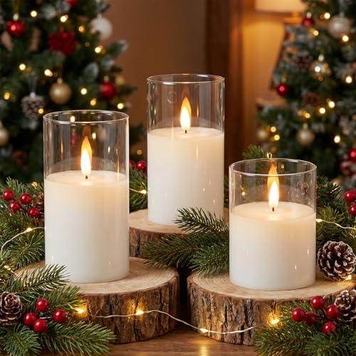 GenSwin Glass Rechargeable Flameless Candles Remote Battery Operated, Clear - Image 4