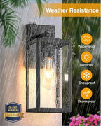 VIANIS Large Black Outdoor Wall Lights with Dusk to Dawn Sensor, Waterproof - Image 5