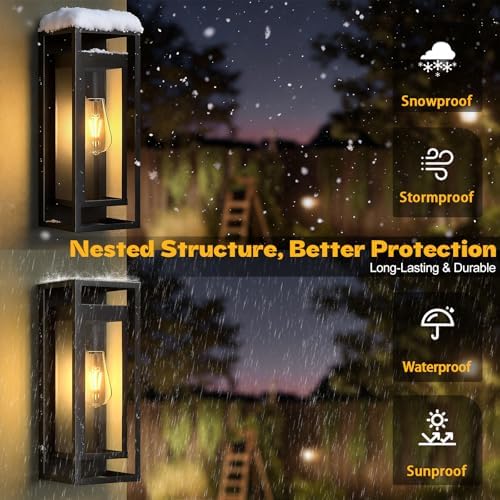 15" Outdoor Wall Lights 2 Pack Large Exterior Lighting Fixtures - Image 5