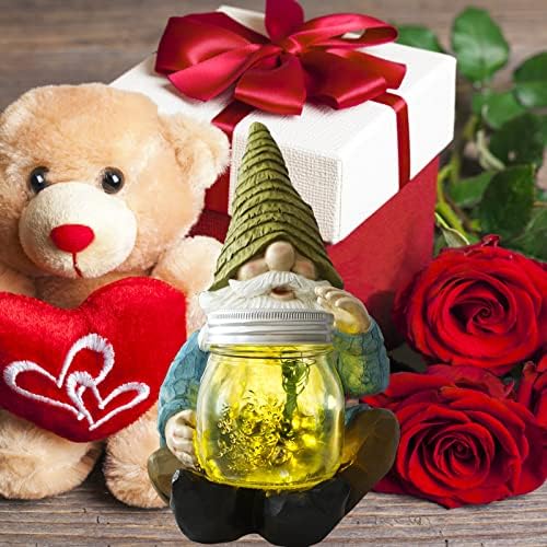 Solar Garden Gnome Statue, Outdoor Lights Decoration Gift for Women Mom Dad - Image 2