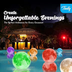 TIALLY Floating Pool Lights - Solar Light Up Moon Balls, Multicolor 6 Pack - Image 2