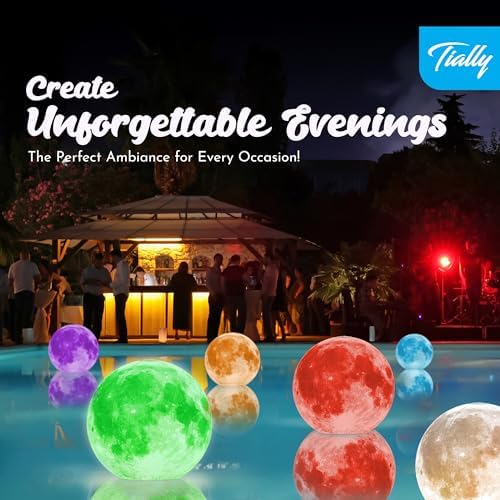 TIALLY Floating Pool Lights - Solar Light Up Moon Balls, Multicolor 6 Pack - Image 2