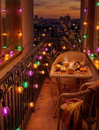LED Outdoor String Lights 25Ft Orange Purple and Green Halloween Lights Outdoor with 27 Shatterproof LED Globe Bulbs, Connectable Halloween Decorations Lights for Home Patio Garden Christmas Party - Image 5