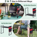 GIANTEX Garden Kneeler & Seat, Heavy-Duty Garden Bench, Black with 1 Bag - Image 4