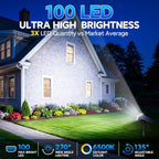 Solar Spot Lights Outdoor Waterproof IP65, 100 LED Solar Lights Outdoor - Image 2