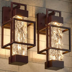 Hotsonic Oil Rubbed Bronze Dusk to Dawn Outdoor Porch Light Fixtures Wall Mount 14'' Dimmable Exterior Lighting for Outside Waterproof Wall Lantern Lamps Sconce Coach Lights for House Garage (2 Pack) by Hotsonic