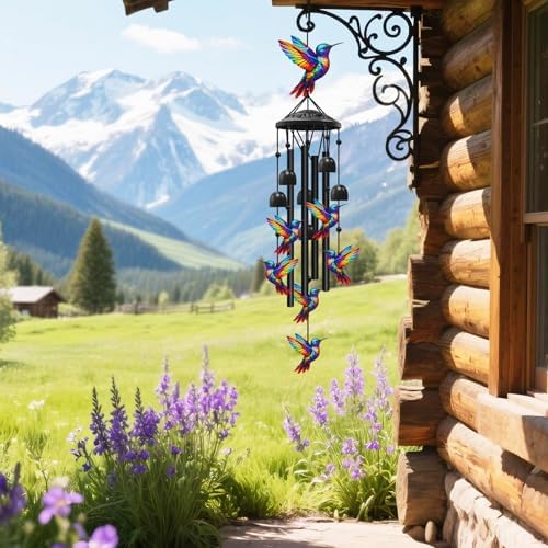 Hummingbird Wind Chimes for Outside,Metal Chime,Hummingbird Gifts for Women - Image 6