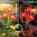 VOOKRY Solar Lights Outdoor, 4 Pack Red Spider Lily Garden Flower Lights - Image 2