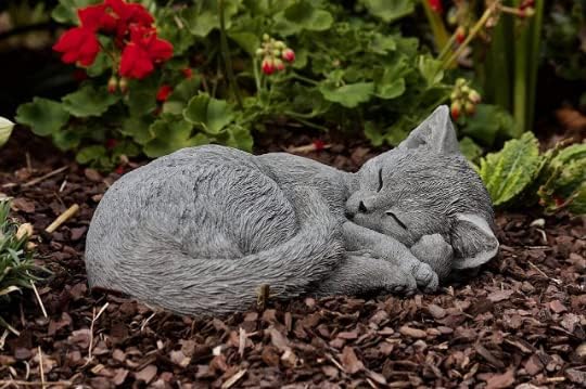 Curled up Sleeping cat Figurine Garden Resting Kitty Statue Cute Concrete cat Sculpture Great Gift for pet Lovers - Image 2