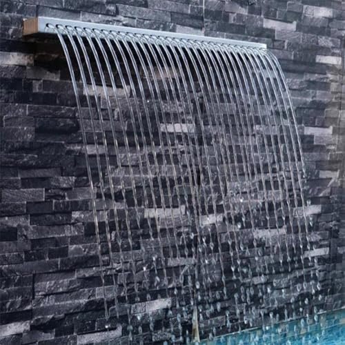 Stainless Steel Outdoor Waterfall Fountain - Elegant Wall Feature for Garden & Patio Decoration, Tranquil Water Sounds, Durable & Stylish Garden Art - Image 7